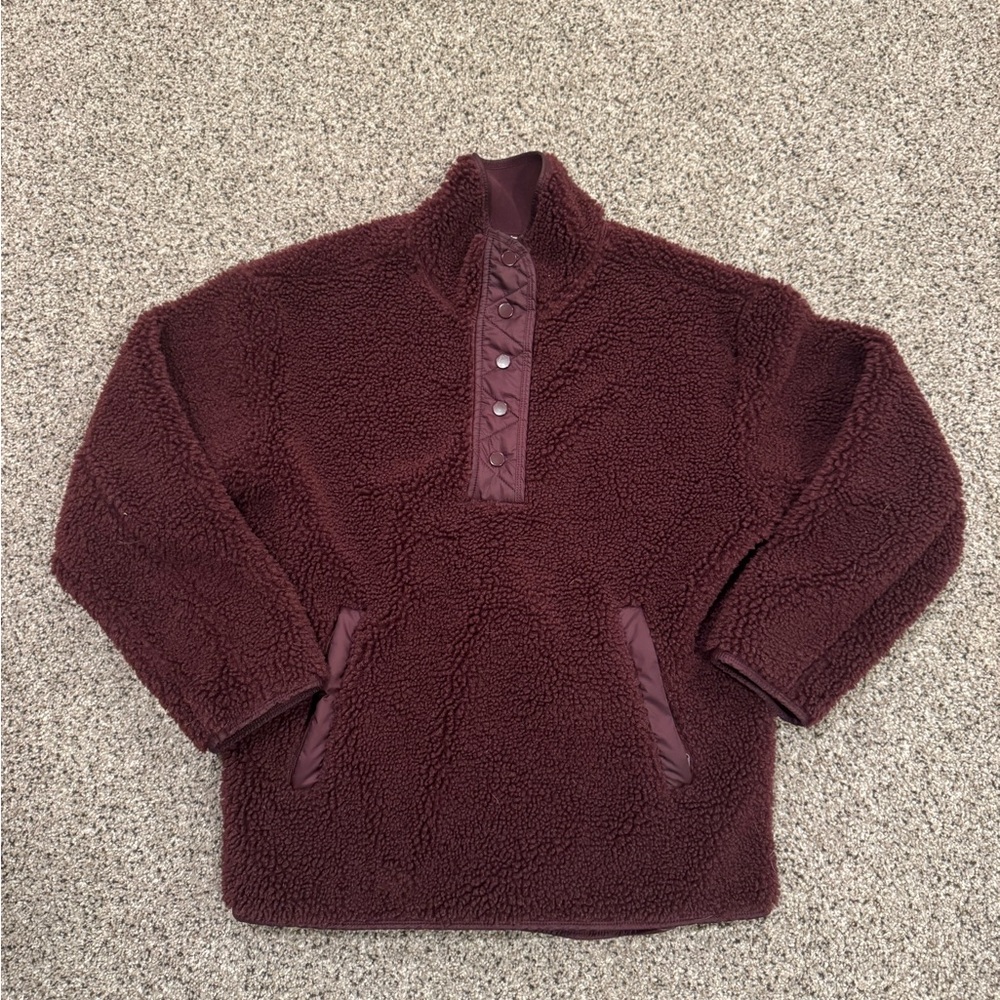 Athleta Sherpa Snap Sweatshirt/Jacket
